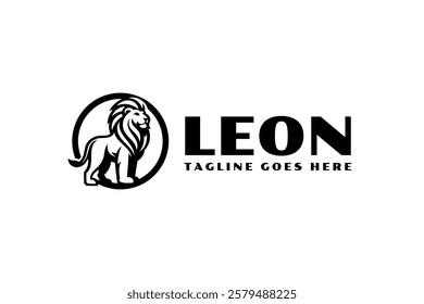 luxury standing lion logo design template