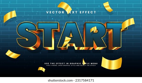 Luxury star 3d editable vector text effect. Modern concept text effect, with combination blue and gold colors.