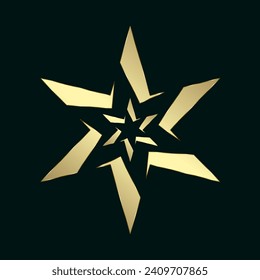 Luxury Star with 6 corners, premium stars on Dark background, vector illustration