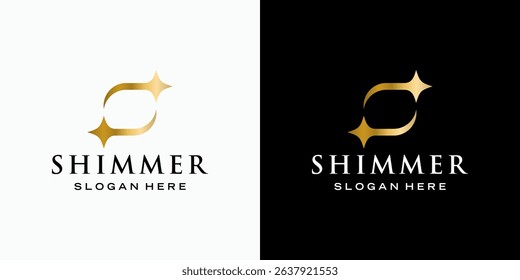 Luxury star abstract line vector logo design letter S shape with modern, simple and clean style. Icon for business, cosmetics and beauty, fashion and personal branding.