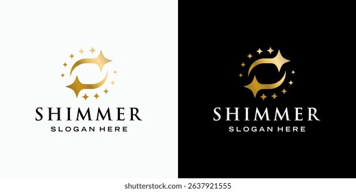 Luxury star abstract line vector logo design letter S shape with modern, simple and clean style. Icon for business, cosmetics and beauty, fashion and personal branding.
