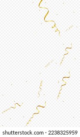Lujoso Star Abstract Vector Fondo Transparente. Rama De Serpentina De Swirl. Diseño de Papel Confetti. Plantilla Golden Happy.