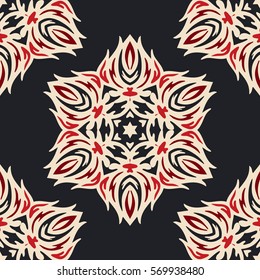 Luxury star Damask seamless tiled motif vector pattern