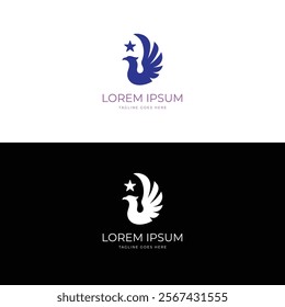 Luxury Star Eagle Hawk Falcon Phoenix Wings Bird Logo Design Vector