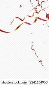 Luxury Star Festive Vector Transparent Background. Flying Spiral Design. Streamer Party Template. Chic Anniversary Plant.