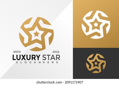 Luxury Star Logo Design Vector Illustration Template