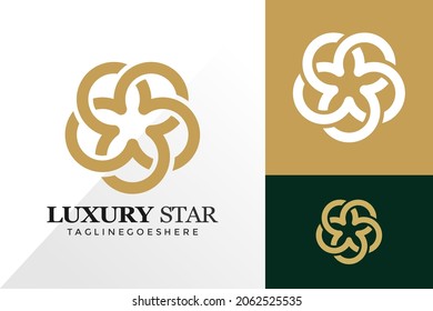 Luxury star minimalist logo and icon design vector concept for template