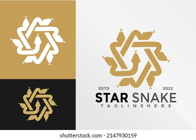 Luxury Star Snake Logo Design Vector illustration template
