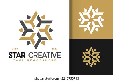 Luxury Stars Creative Logo Design Vector Illustration Template