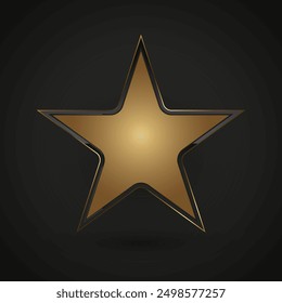 A Luxury stars with gold stoke around it used for high level and premium value concepts, vector illustration design