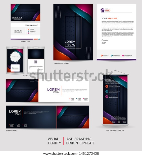 Download Luxury Stationery Mock Set Visual Brand Stock Vector (Royalty Free) 1451273438