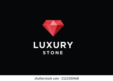 Ilustración vectorial de diseño de logotipo de piedra de lujo.