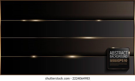 luxury straight line, abstract gold black background, overlap layer shadow gradients space composition, 3840 x 2160 monitor size for banner, flyer cover layout, template design