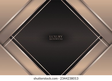 Luxury stripes overlapping on metallic circle texture background. Vector illustration.