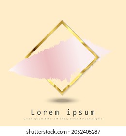 luxury  stroke with shiny gold frame vector badge design, fit for your business purpose,wedding element design,invitation,selling,promotion,etc
