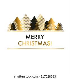 luxury style black and gold Christmas card template. vector illustration of abstract holiday tree. Winter pattern. Season vector illustration. Holiday pattern