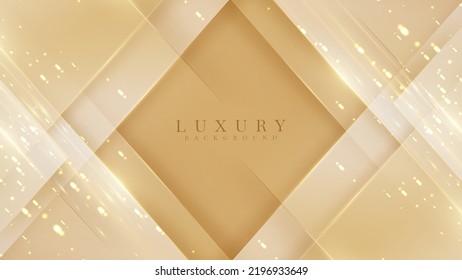 Luxury style golden abstract background and sparkling light and bokeh decoration.