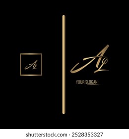 Luxury stylish AL letter vector logo design