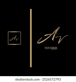Luxuriöses stylisches AV-Buchstaben-Vektorlogo-Design