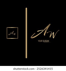 Luxury stylish AW letter vector logo design
