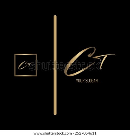 Luxury stylish CT letter vector logo design