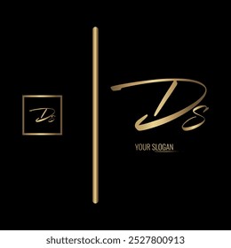 Diseño de logotipo de Vector de letras DS con estilo de lujo