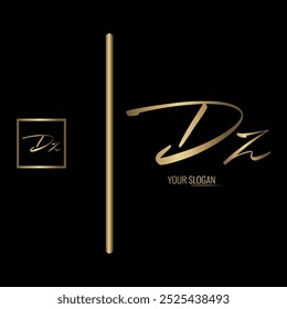 Diseño de logotipo de Vector de letras DZ con estilo de lujo