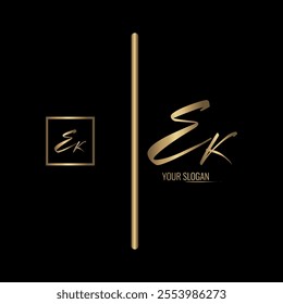 Luxury stylish EK letter vector logo design. Typography Stylish logo design.
