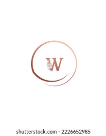A luxury and stylish with flowers in each type W vector logo template