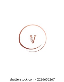 A luxury and stylish with flowers in each type V vector logo template