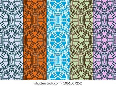 Luxury stylish geometric hexagonal ornament. seamless pattern. Set of color background. Vector illustration for design and wallpaper.