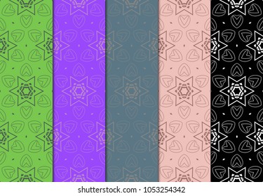 Luxury stylish geometric ornament. seamless pattern. Set of color background. Vector illustration for design