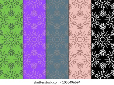 Luxury stylish geometric ornament. seamless pattern. Set of color background. Vector illustration for design