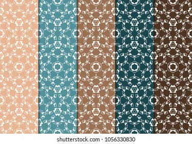 Luxury stylish geometric ornament. seamless pattern. Set of color background. Vector illustration for design