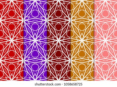 Luxury stylish geometric ornament. seamless pattern. Set of color background. Vector illustration for print.