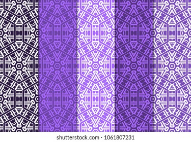 Luxury stylish hexagonal geometric ornament. seamless pattern. Set of color background. Vector illustration for design and wallpaper.