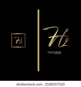 Luxuriöses stylisches HL-Buchstaben-Vektorlogo-Design