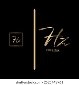Design de logotipo de vetor de letra HZ elegante de luxo