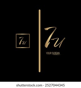 Luxury stylish IU letter vector logo design