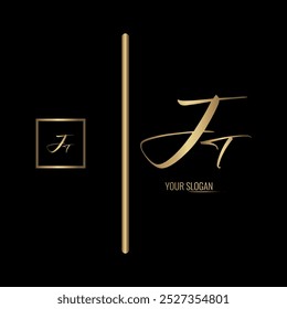 Design de logotipo de vetor de letra JT elegante de luxo