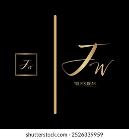 Luxuriöses stylisches JW-Buchstaben-Vektorlogo-Design