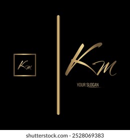 Luxury stylish KM letter vector logo design