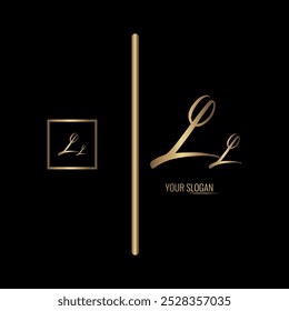 Design de logotipo de vetor de letra LL elegante de luxo