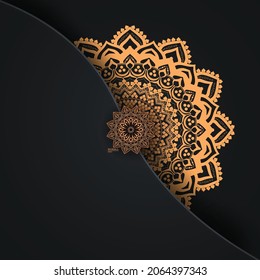 Luxury stylish mandala background pattern design with gold color
