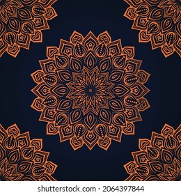 Diseño elegante de diseño de fondo Mandala de lujo con color bronce