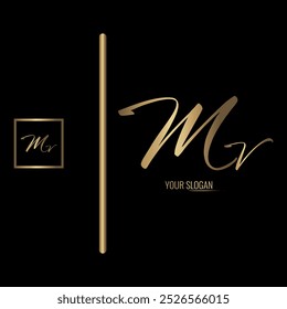 Luxury stylish MV letter vector logo design