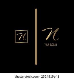 Luxury stylish N letter vector logo design