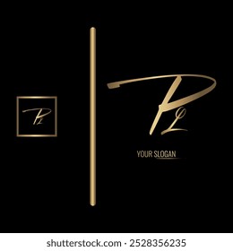 Luxury stylish PL letter vector logo design