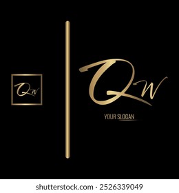 Luxury stylish QW letter vector logo design