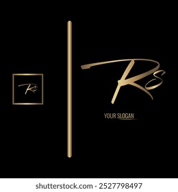 Diseño de logotipo de Vector de letras RS con estilo de lujo